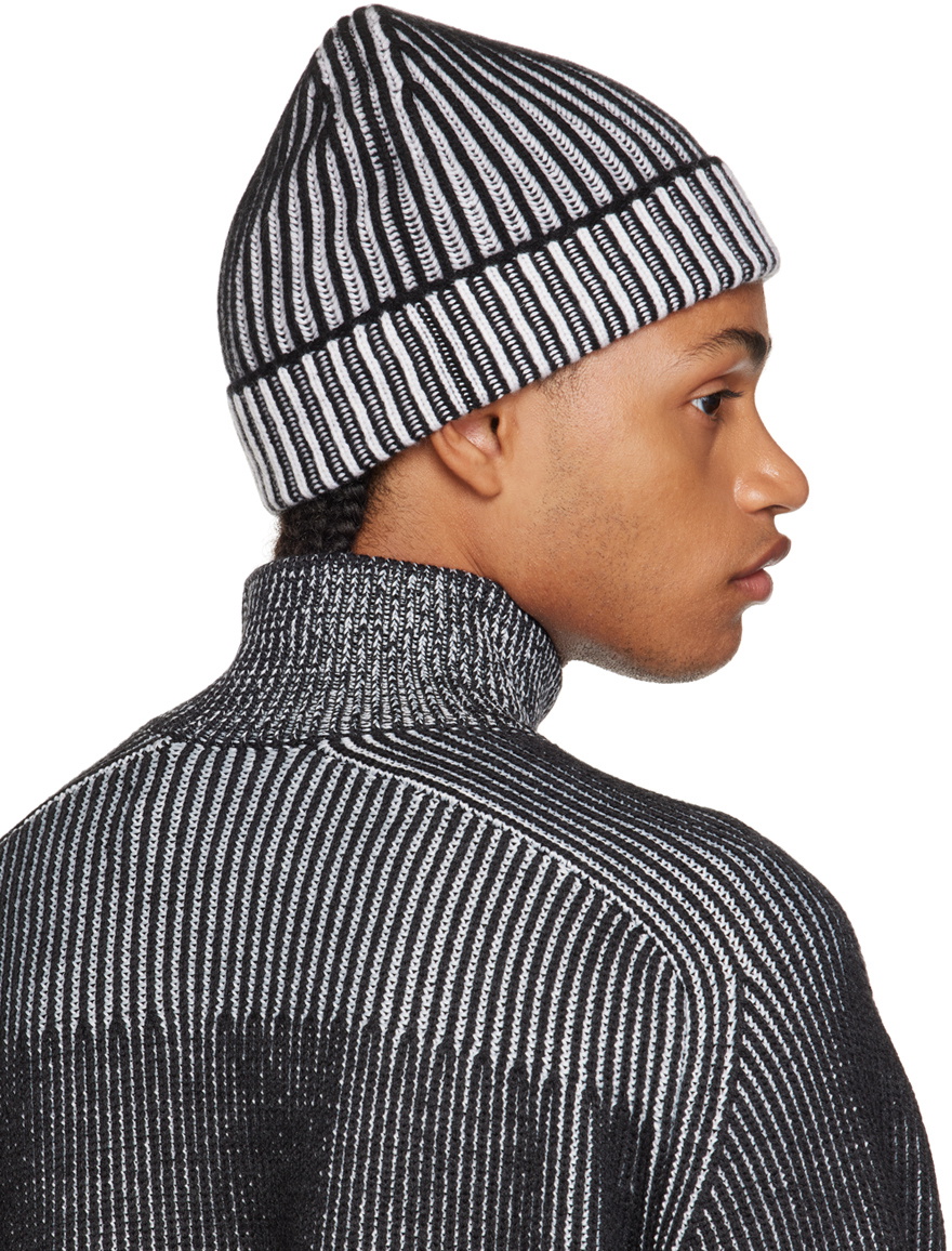 3MAN Black & White Ribbed Beanie