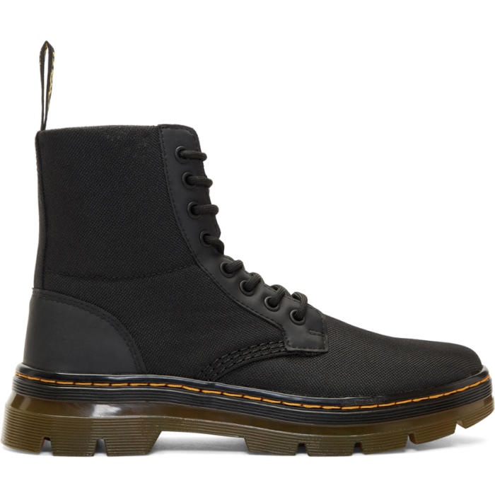 Photo: Dr. Martens Black Nylon Tract Combs Boots
