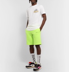 Off-White - Logo-Print Loopback Cotton-Jersey Shorts - Green