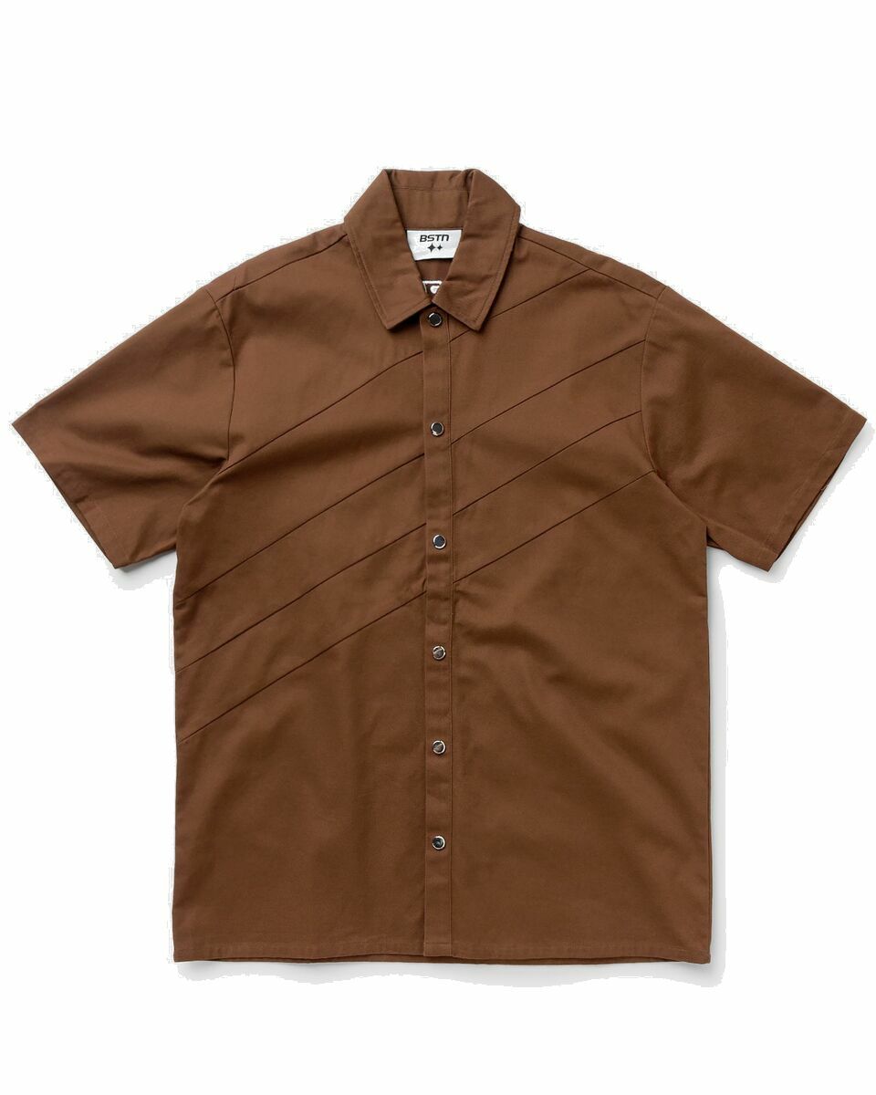 Photo: Bstn Brand Workwear Warm Up Shortsleeve Shirt Brown - Mens - Shirts & Blouses/Shortsleeves