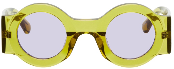 Photo: Dries Van Noten Yellow Linda Farrow Edition Round Sunglasses