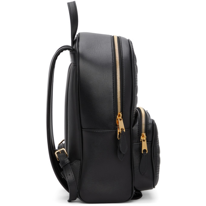 Burberry black leather store backpack