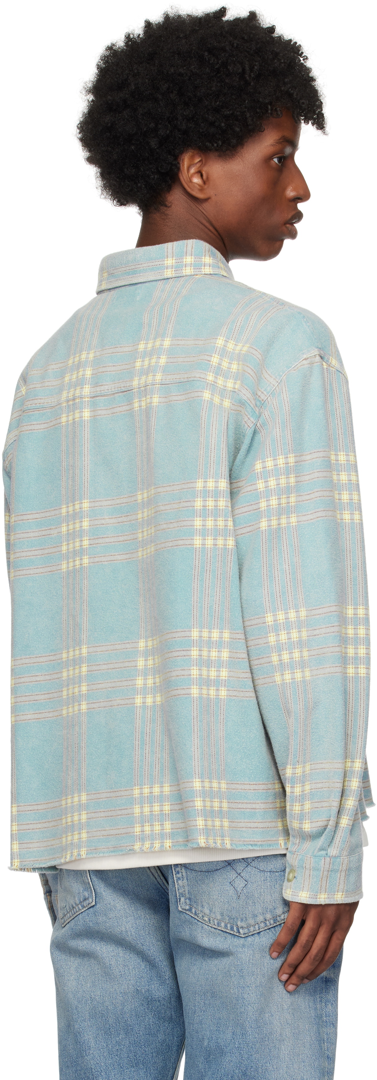 John Elliott Blue Hemi Oversized Shirt