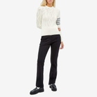 Thom Browne Women's Aran Cable Merino 4 Bar Knit in White