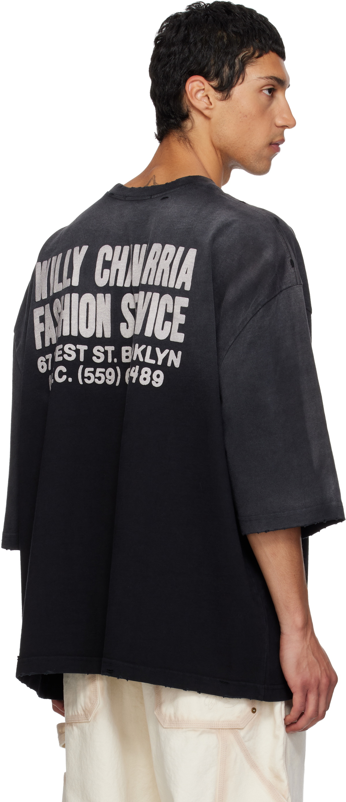 WILLY CHAVARRIA Black 'Fashion Services' Buffalo T-shirt Willy