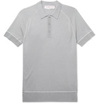 Orlebar Brown - Milburn Slim-Fit Contrast-Tipped Merino Wool and Silk-Blend Polo Shirt - Gray