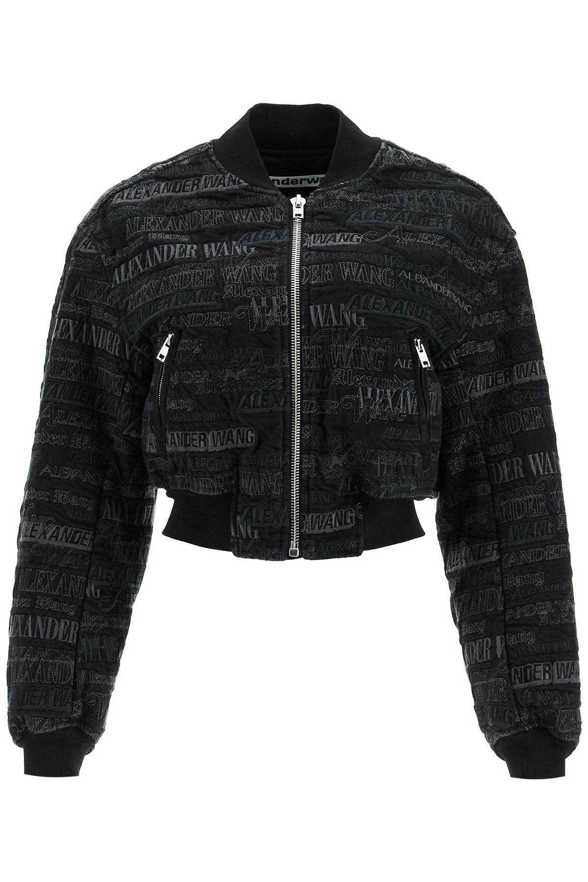 Alexander Wang Gray & White Bolero Bomber Jacket Alexander Wang Alexander Wang Gray & White Bolero Bomber Jacket Alexander Wang