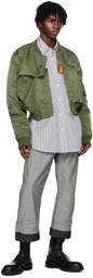 Marina Yee Green Customized Fold Bomber Jacket