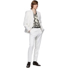 Saint Laurent White Wool Tailored Double-Breasted Blazer