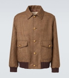 Valentino Houndstooth virgin wool bomber jacket