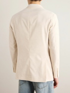 Brunello Cucinelli - Double-Breasted Cotton and Cashmere-Blend Corduroy Blazer - Neutrals