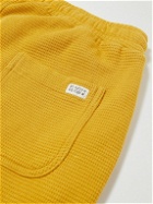 Oliver Spencer - Rycroft Tapered Waffle-Knit Cotton-Jersey Sweatpants - Yellow