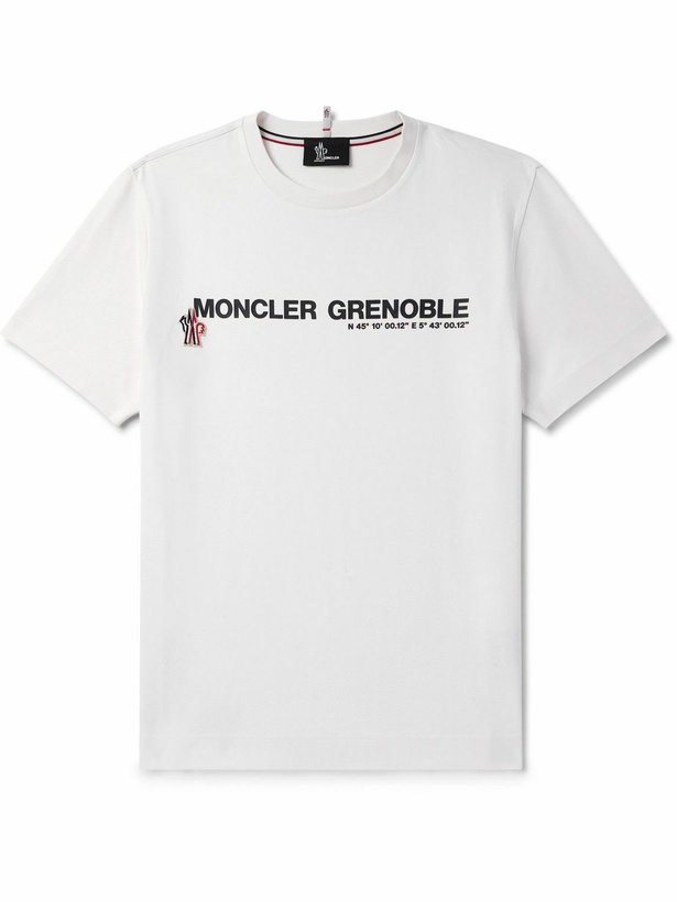 Photo: Moncler Grenoble - Day-Namic Logo-Appliquéd Stretch-Cotton Jersey T-Shirt - White