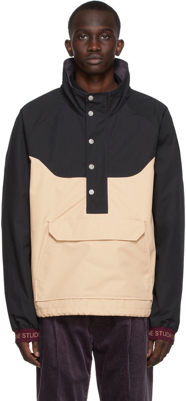 Photo: Acne Studios Beige & Black Casual Anorak Jacket