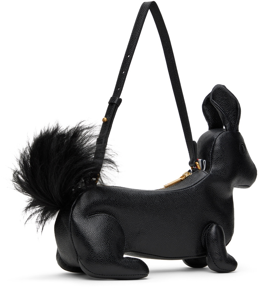 Thom Browne Black Pebble Grain Rabbit Bag Thom Browne