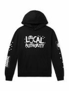 Local Authority LA - Stud Skull O Logo-Print Cotton-Jersey Hoodie - Black
