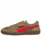 Puma Men's Super Team OG Sneakers in Totally Taupe/For All Time Red