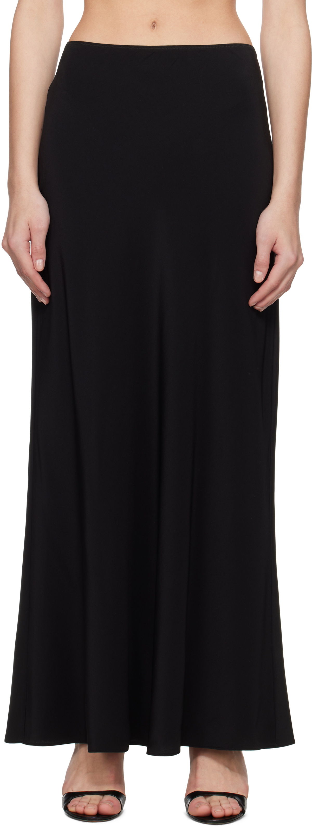 Matteau Black Bias Elastic Maxi Skirt