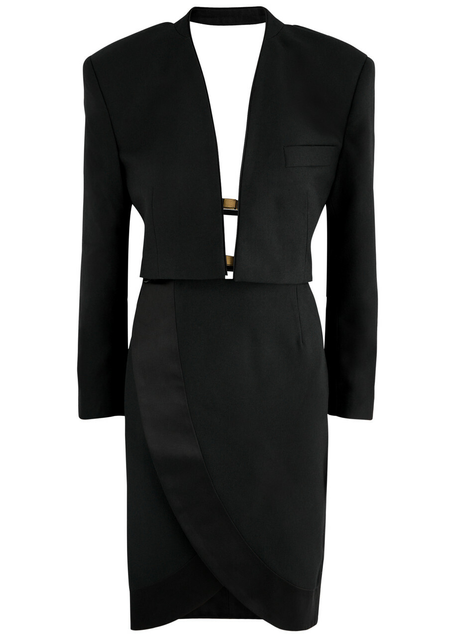 Bettter Agnelli Open-back Wool Dress Black