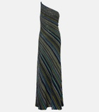Missoni Sequined one-shoulder lamé maxi dress