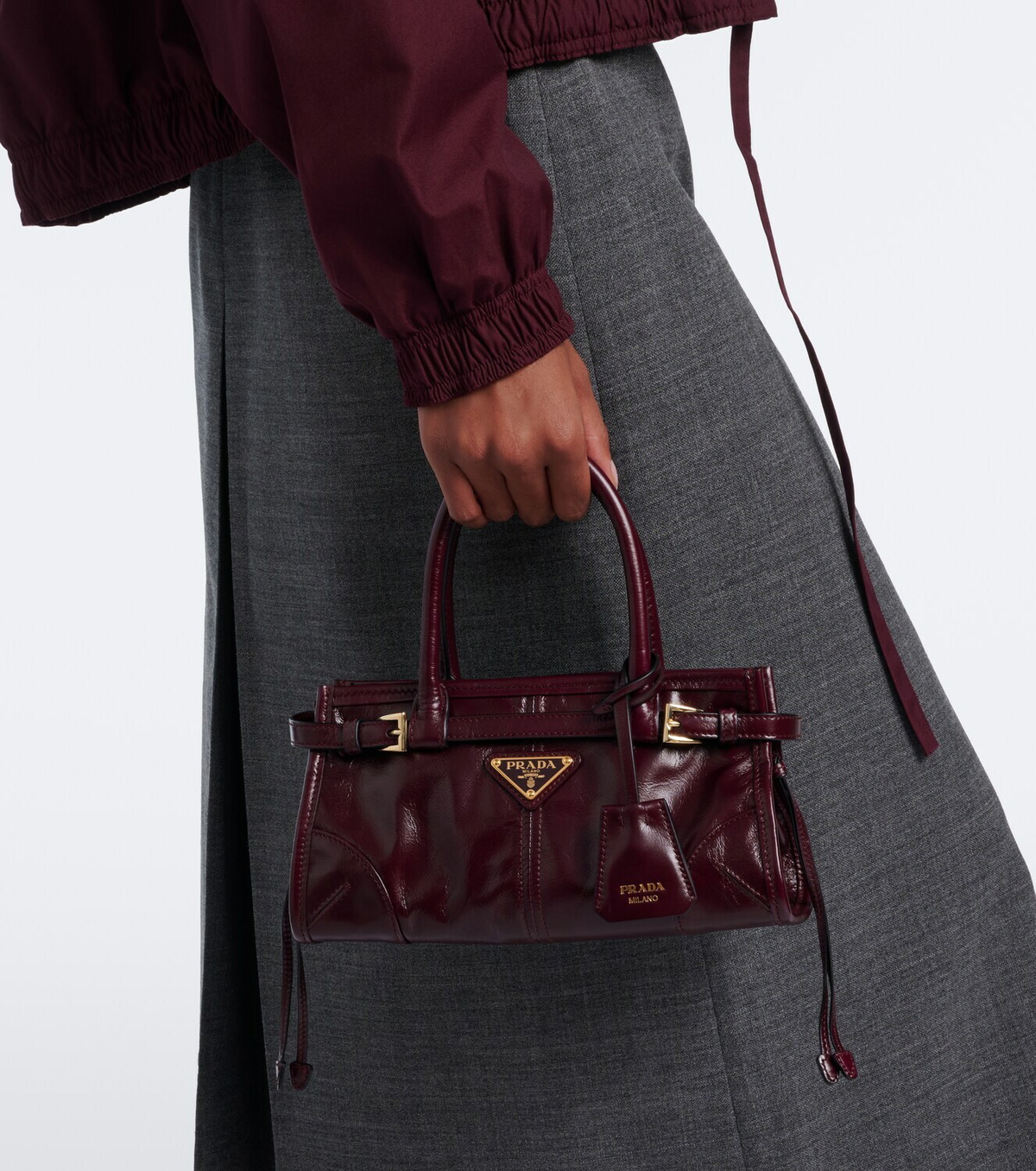Prada Prada Bonnie Mini leather top-handle bag