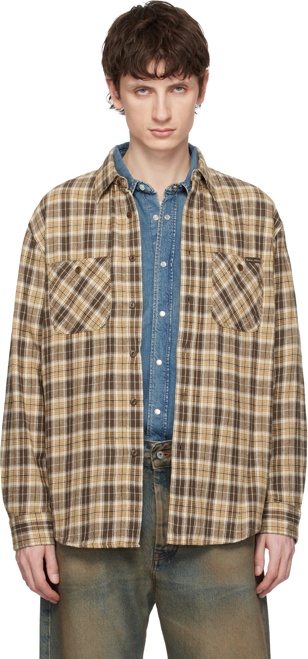 Nudie Jeans Brown Julian Worker Shirt