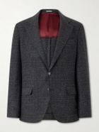Brunello Cucinelli - Checked Silk, Wool and Cashmere-Blend Suit Jacket - Brown