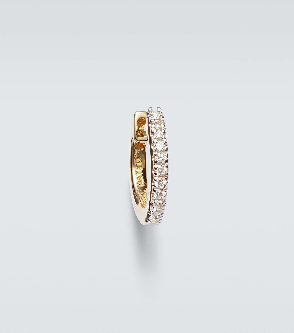 Mateo 14kt gold single hoop earring with diamonds