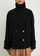 Chloe Double-breasted Wool-blend Jacket Black