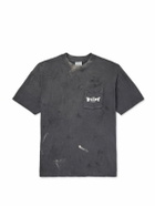 READYMADE - Logo-Print Paint-Splattered Cotton-Jersey T-Shirt - Black