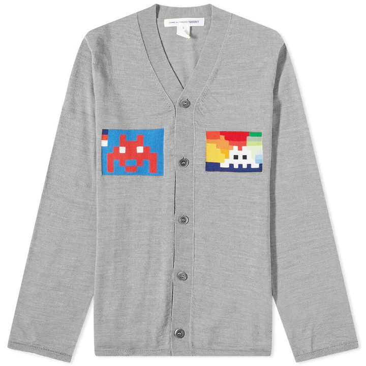 Photo: Comme des Garçons SHIRT Men's Invader Graphic Cardigan in Grey