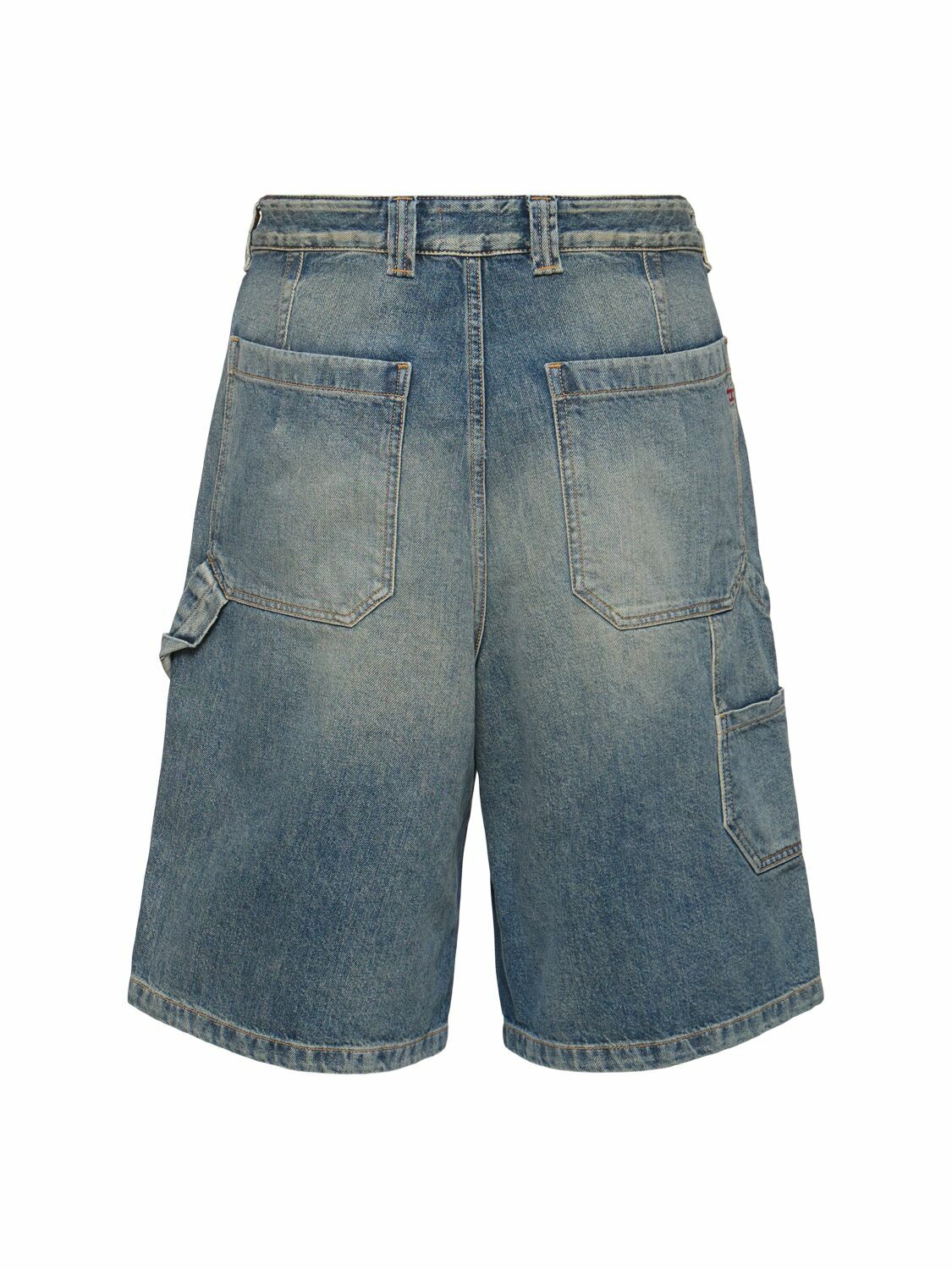 【完売必至】DIESEL D-Livery デニムショーツ D-LIVERY-SHORT Utility shorts in clean-wash denim｜ブルー