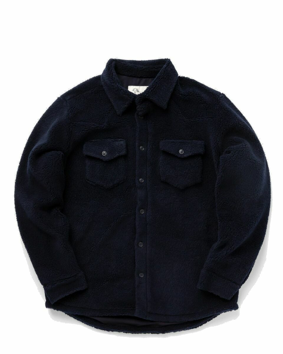 Photo: One Of These Days One Of These Days X Woolrich Sherpa Shirt Blue - Mens - Overshirts