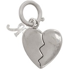 Raf Simons Silver Broken Heart Charm Keychain