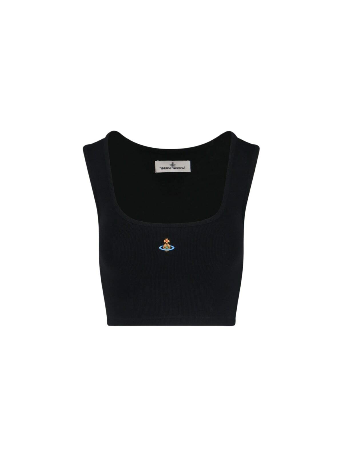Vivienne Westwood Marina ribbed-knit cotton jersey polo top