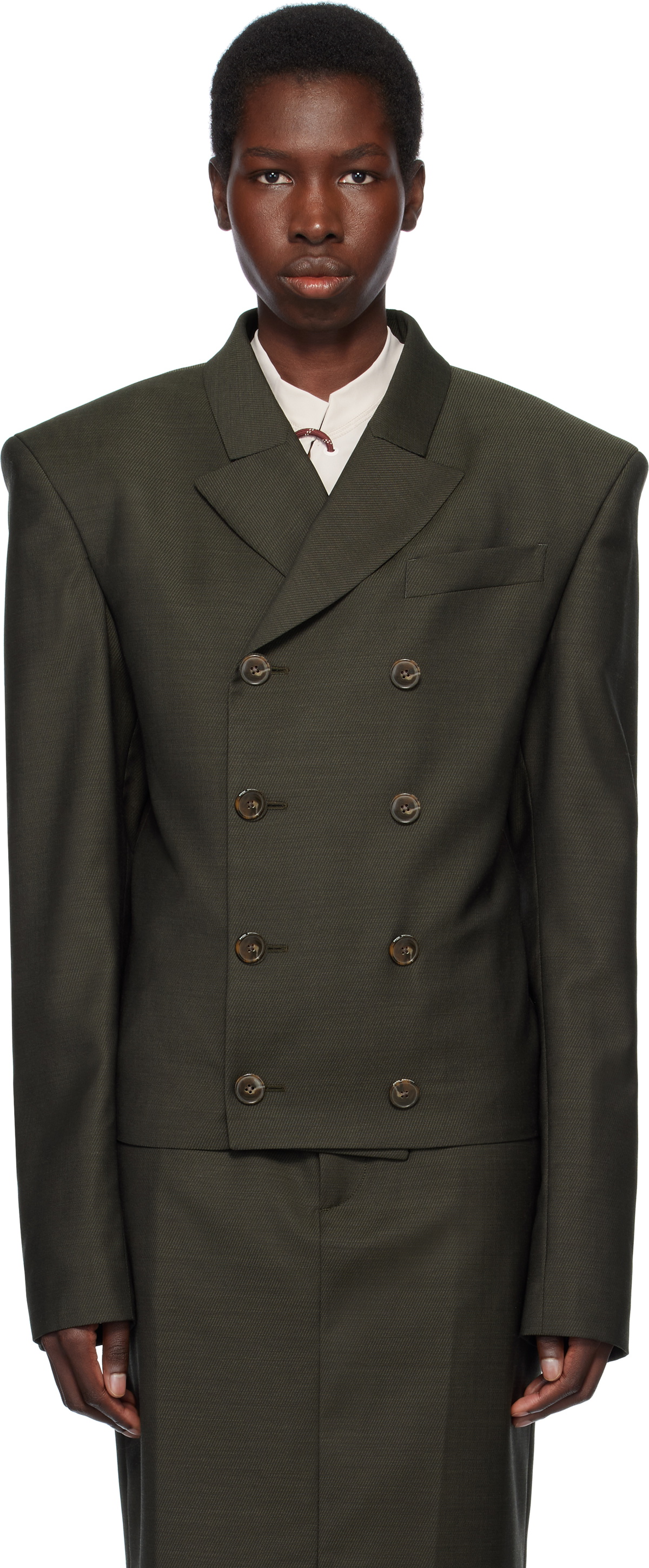 Martine Rose Red Brushed Wrap Coat Martine Rose