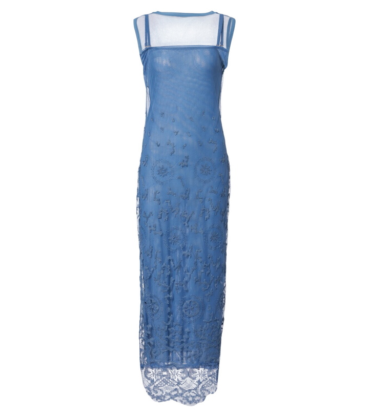 Photo: SIR Leif embroidered mesh maxi dress