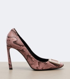 Roger Vivier Trompette snake-print leather pumps