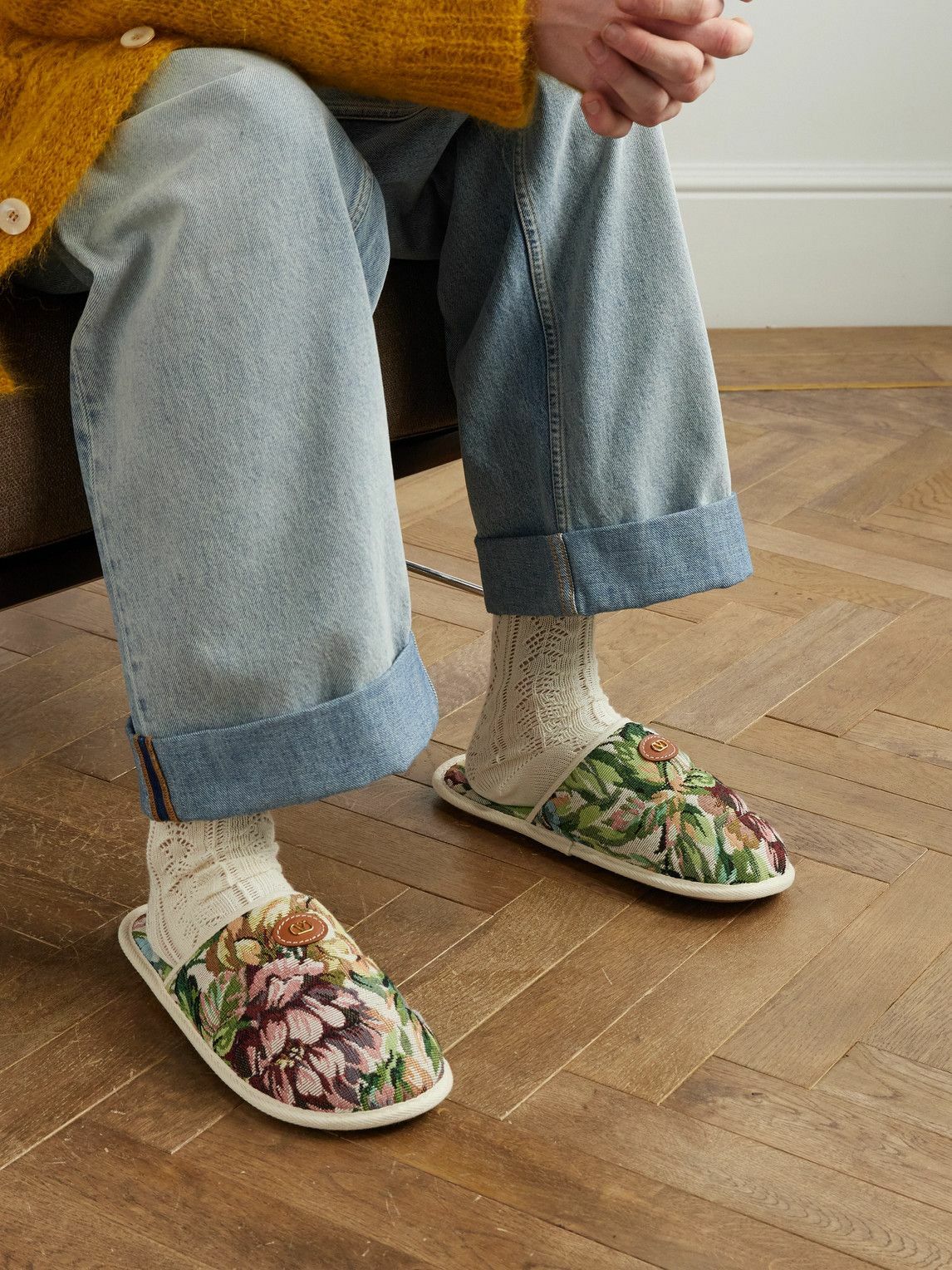 Valentino Garavani - Logo-Embellished Jacquard Slippers - Neutrals