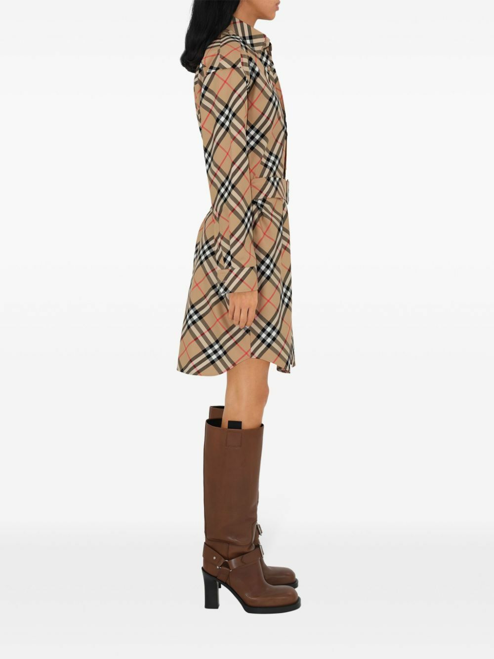 Burberry Brown Nova Check Cotton Shirt Dress