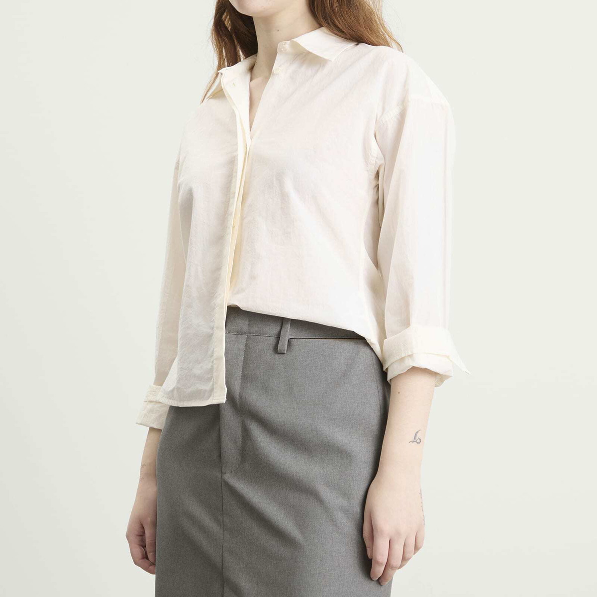 Jil Sander Women's High Waist Skirt with Slashed Side Waistband in Shadow