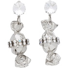 Safsafu SSENSE Exclusive Silver Candy Crystal Clip-On Earring