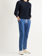 ALTEA - Slim-Fit Ribbed Cotton Sweater - Blue - L