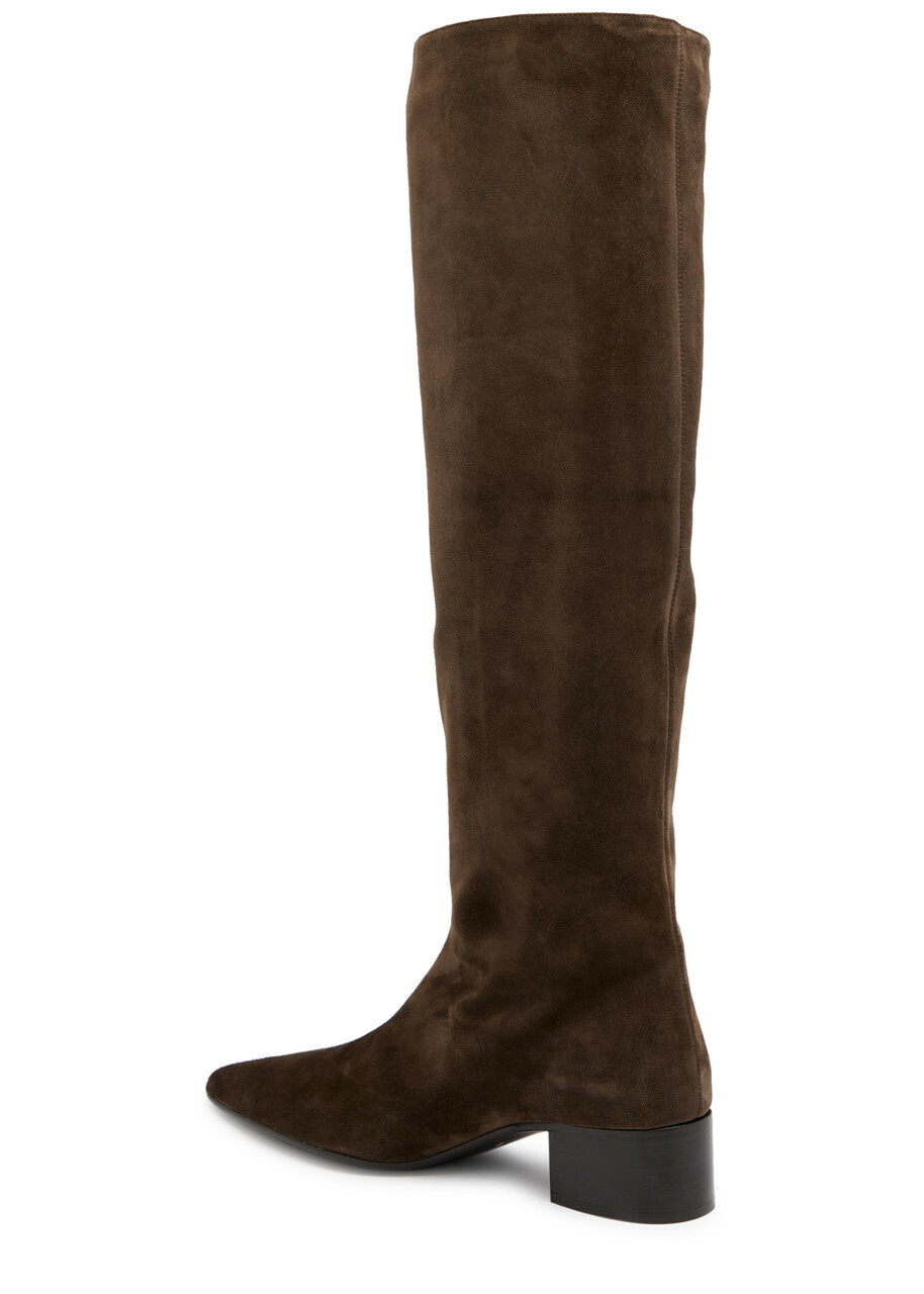 Khaite Andee 40 Suede Knee-high Boots Brown