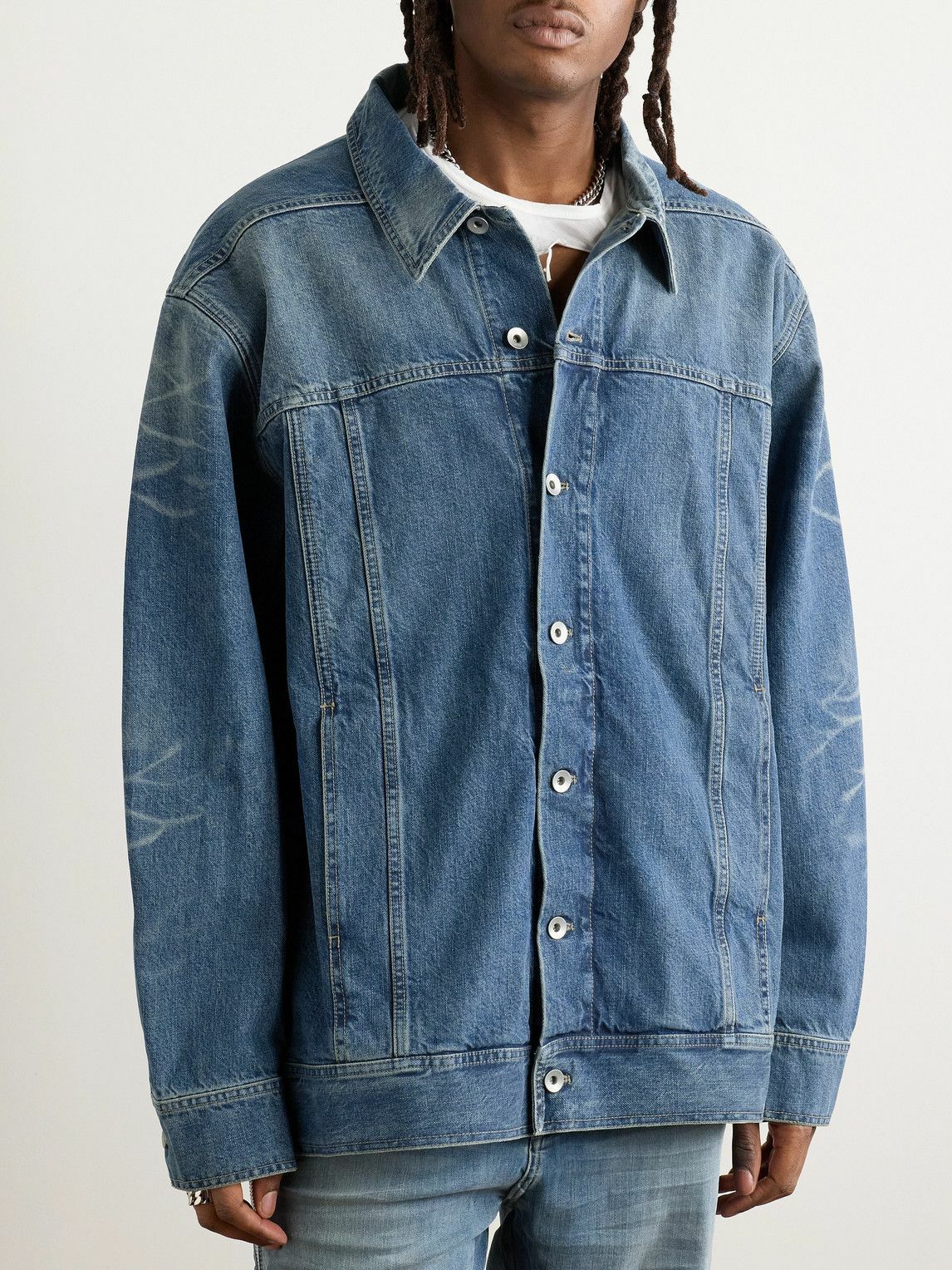 RICK OWENS DRKSHDW / 23AW/JUMBO WORKER/ジャンボワーカー/デニムジャケット/Gジャン/XS/IDG/イタリア製 DRKSHDW by Rick Owens - Jumbo Worker Webbing-Trimmed Selvedge