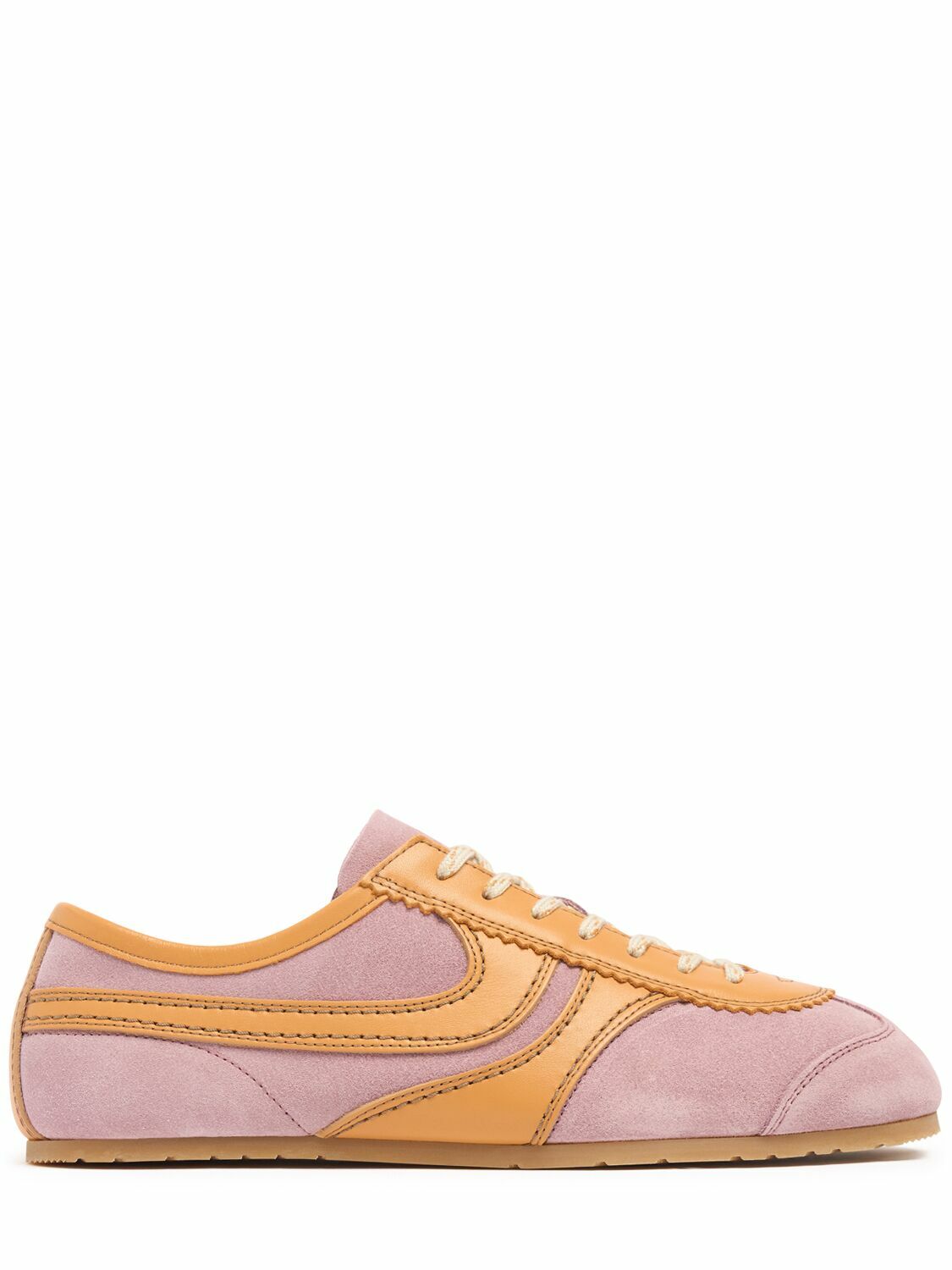 Dries Van Noten Red & White Suede Sneakers Dries Van Noten