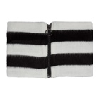 D by D Black and White Striped Zip-Up Neck Warmer