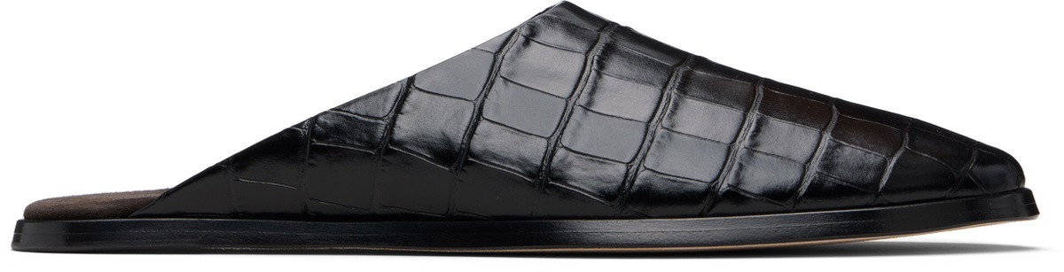 Fear of God Black Croc Embossed Slides
