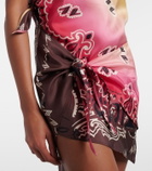 The Attico Printed silk minidress