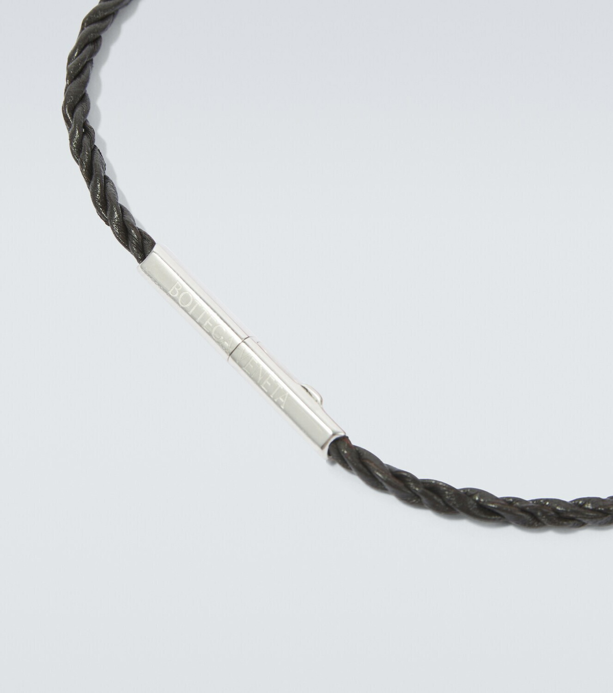 Bottega Veneta Leather sterling silver bracelet